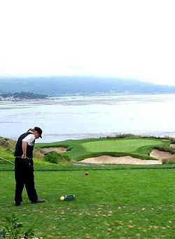 Steve getting ready to tee off on 7